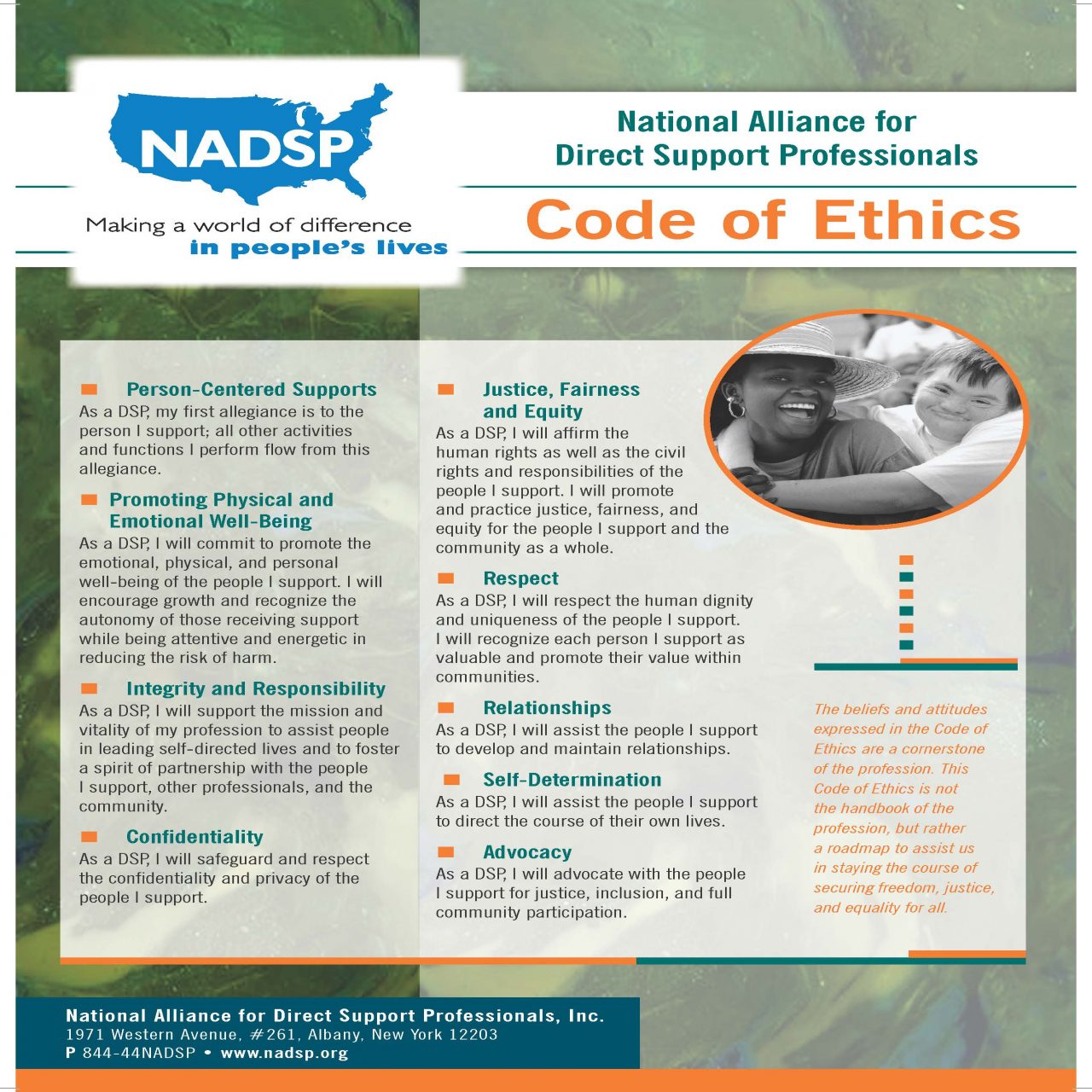 Nadsp code of ethics poster practical training solutions